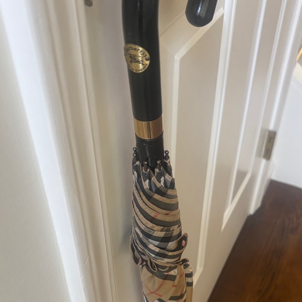 Burberry Checkered Umbrella with Black Handle